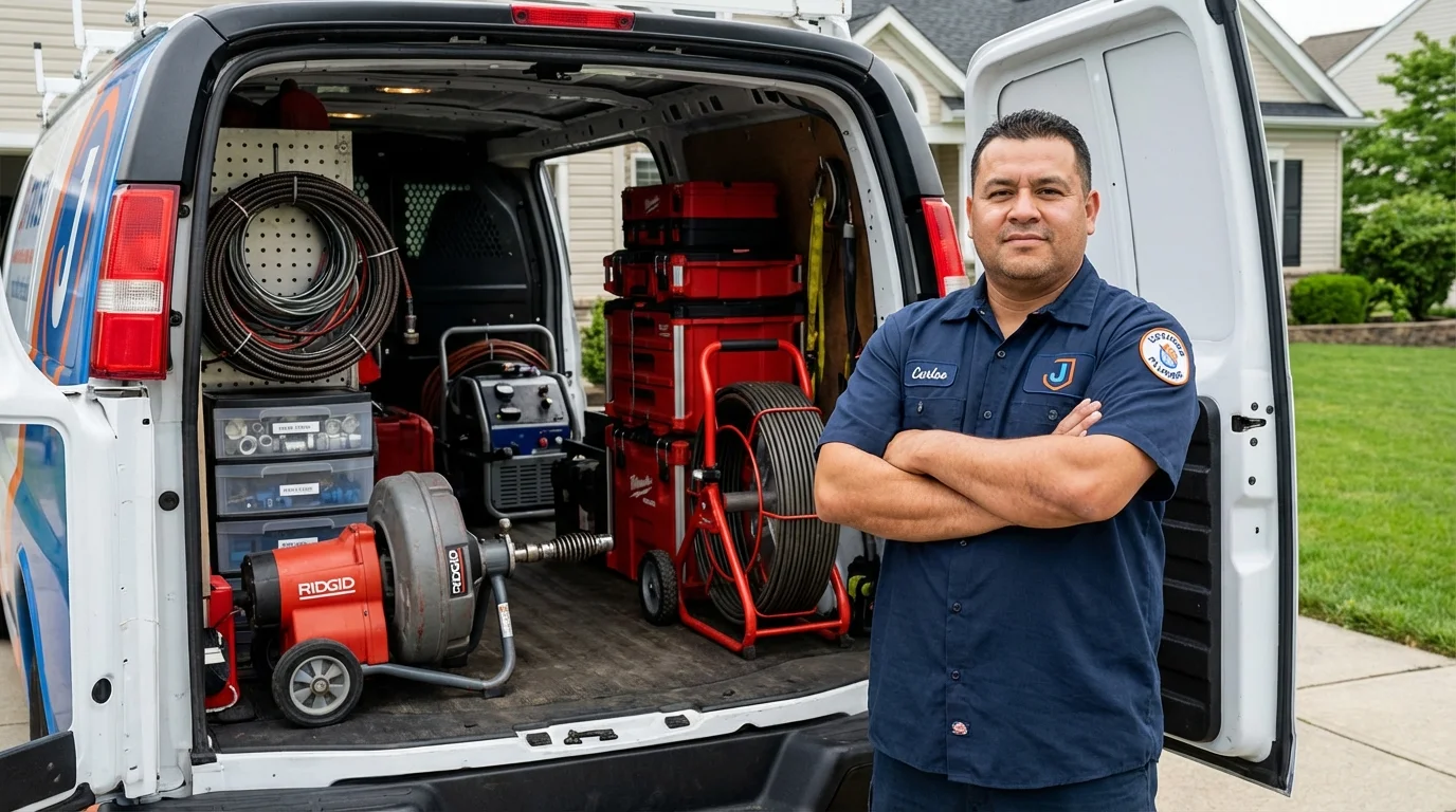 Professional drain cleaning equipment and Johns Plumbing LLC plumber in Lawndale