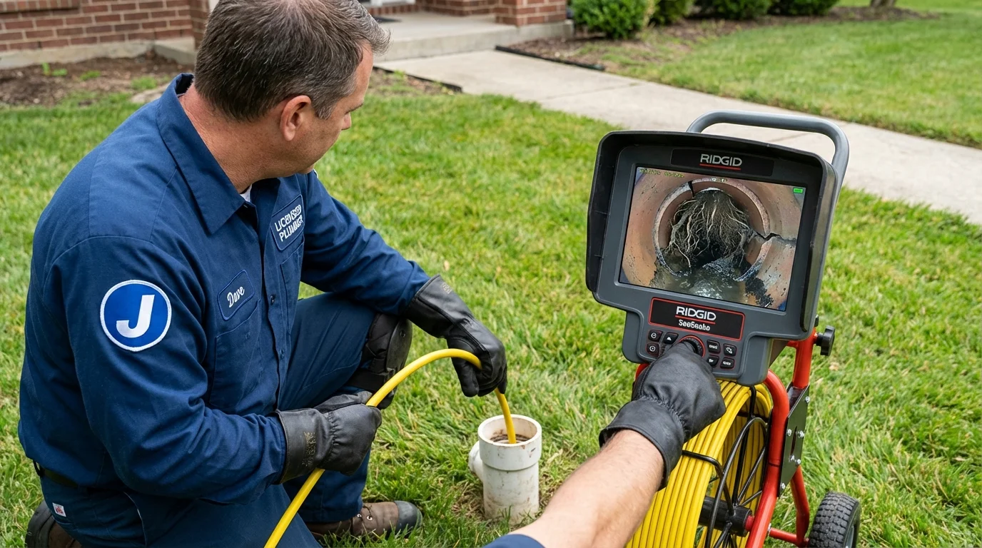 Sewer camera inspection being performed by Johns Plumbing LLC in Lawndale